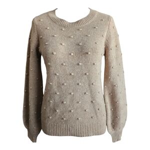 Rachel Zoe Women’s Sweater 2-Ply 100% Cashmere Pullover Cream Long Sleeve Sz S